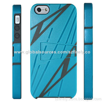 PC Hard Cases for iPhone 5/5S, Double Injection with Stand, Various Colors Available